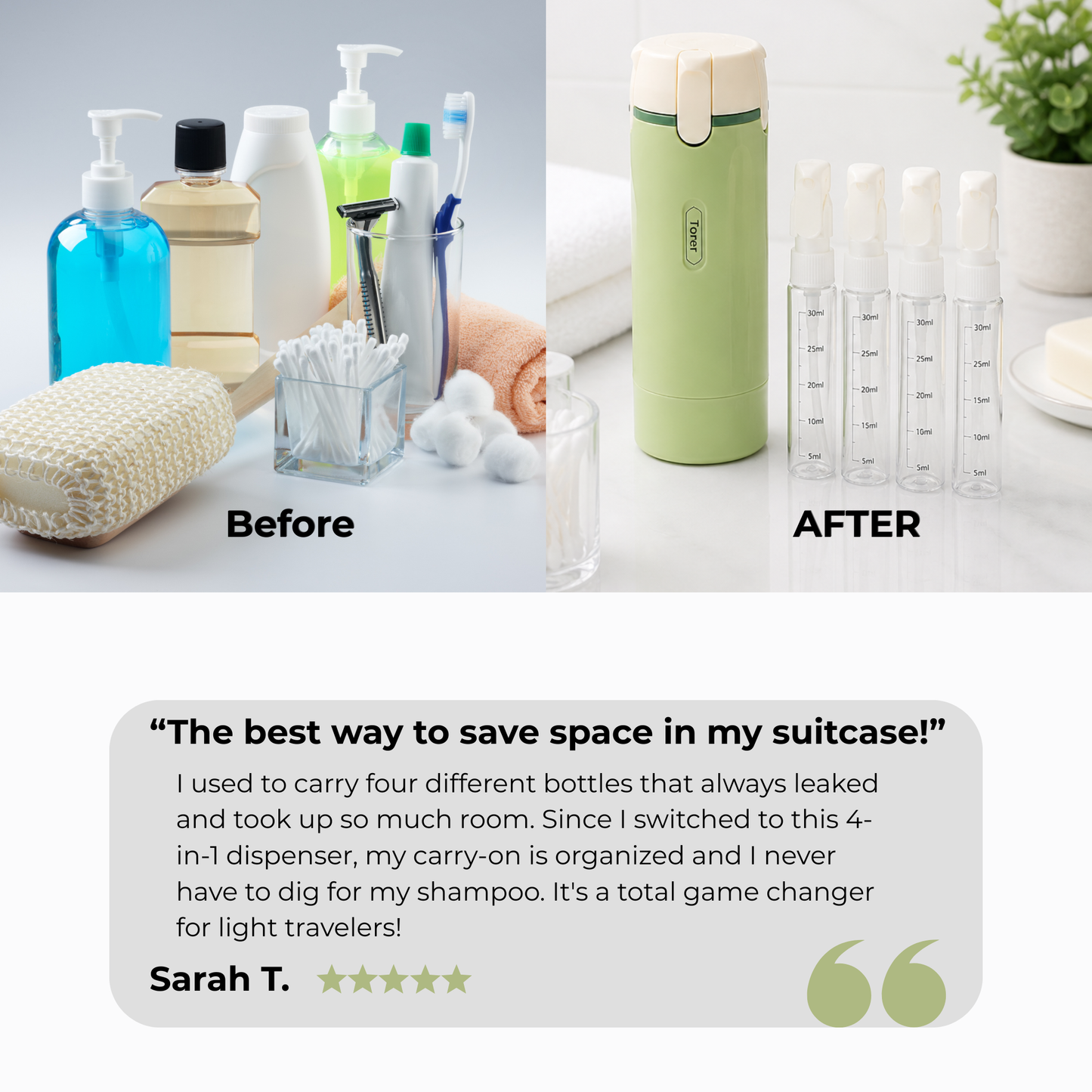 JetSet 4- Portable Leakproof Travel Bottle Dispenser