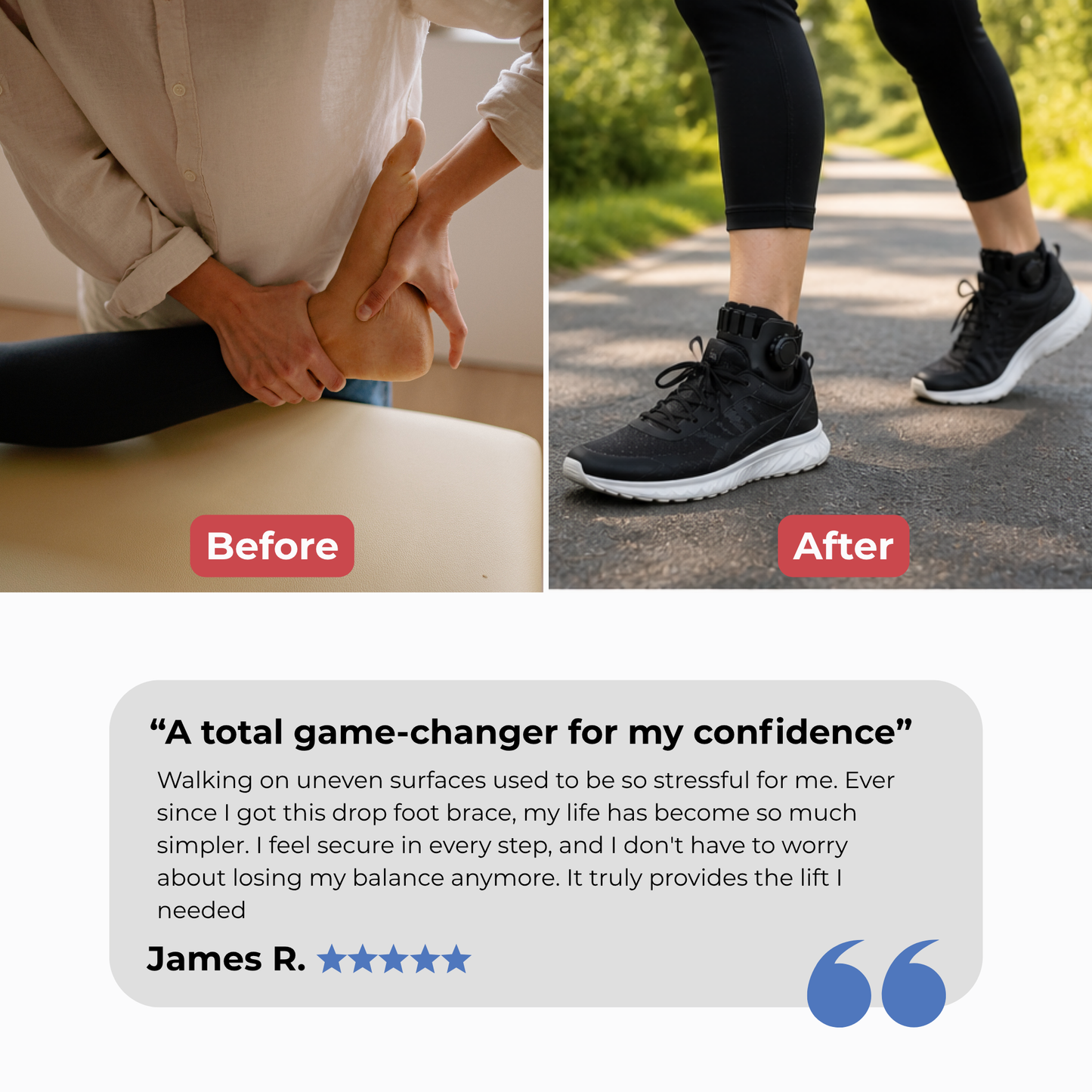 StepWell - Drop Foot Brace Orthosis Drop Foot Ankle Support with Comfortable Adjustable Buckle for Hemiplegia Stroke Shoes Walking