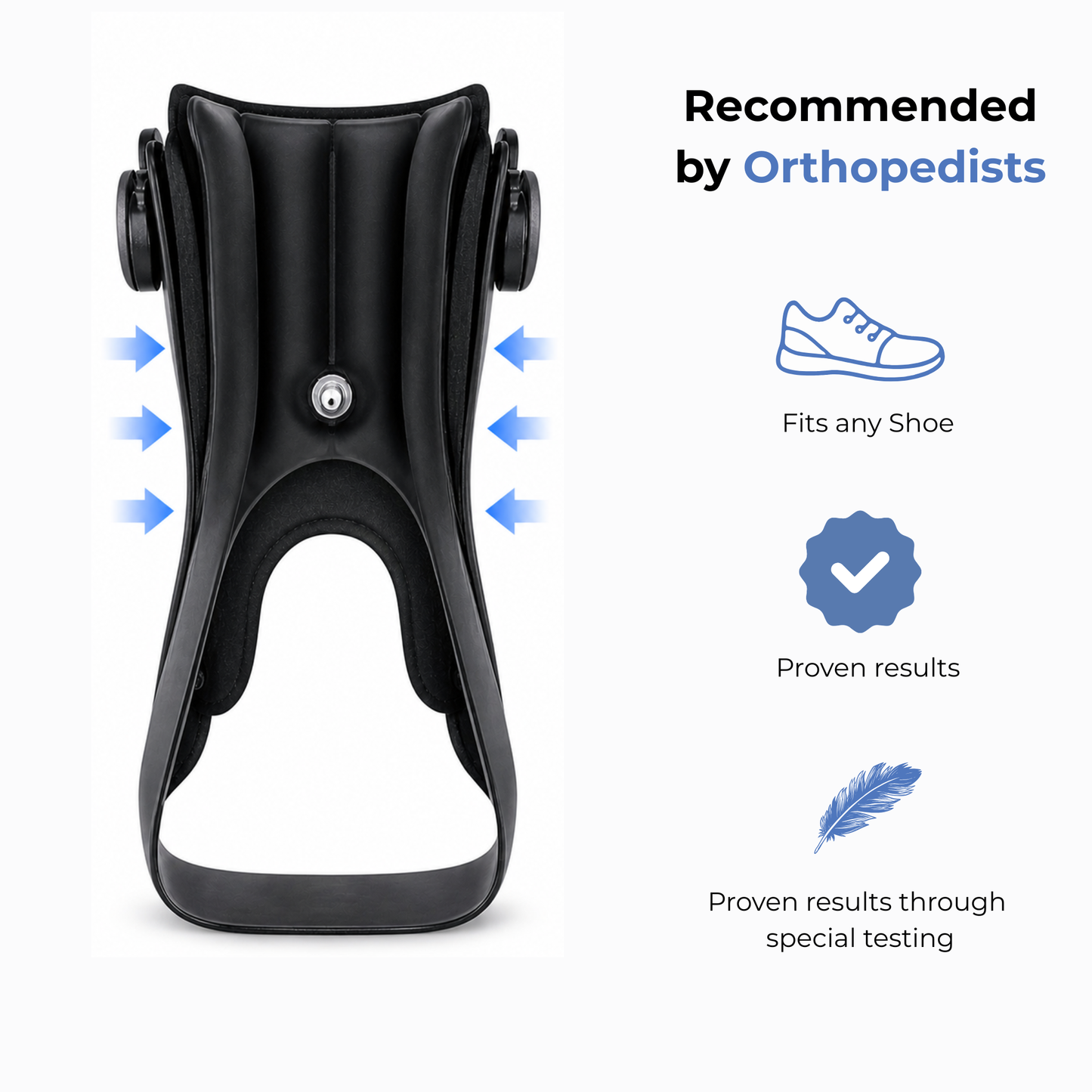 StepWell - Drop Foot Brace Orthosis Drop Foot Ankle Support with Comfortable Adjustable Buckle for Hemiplegia Stroke Shoes Walking