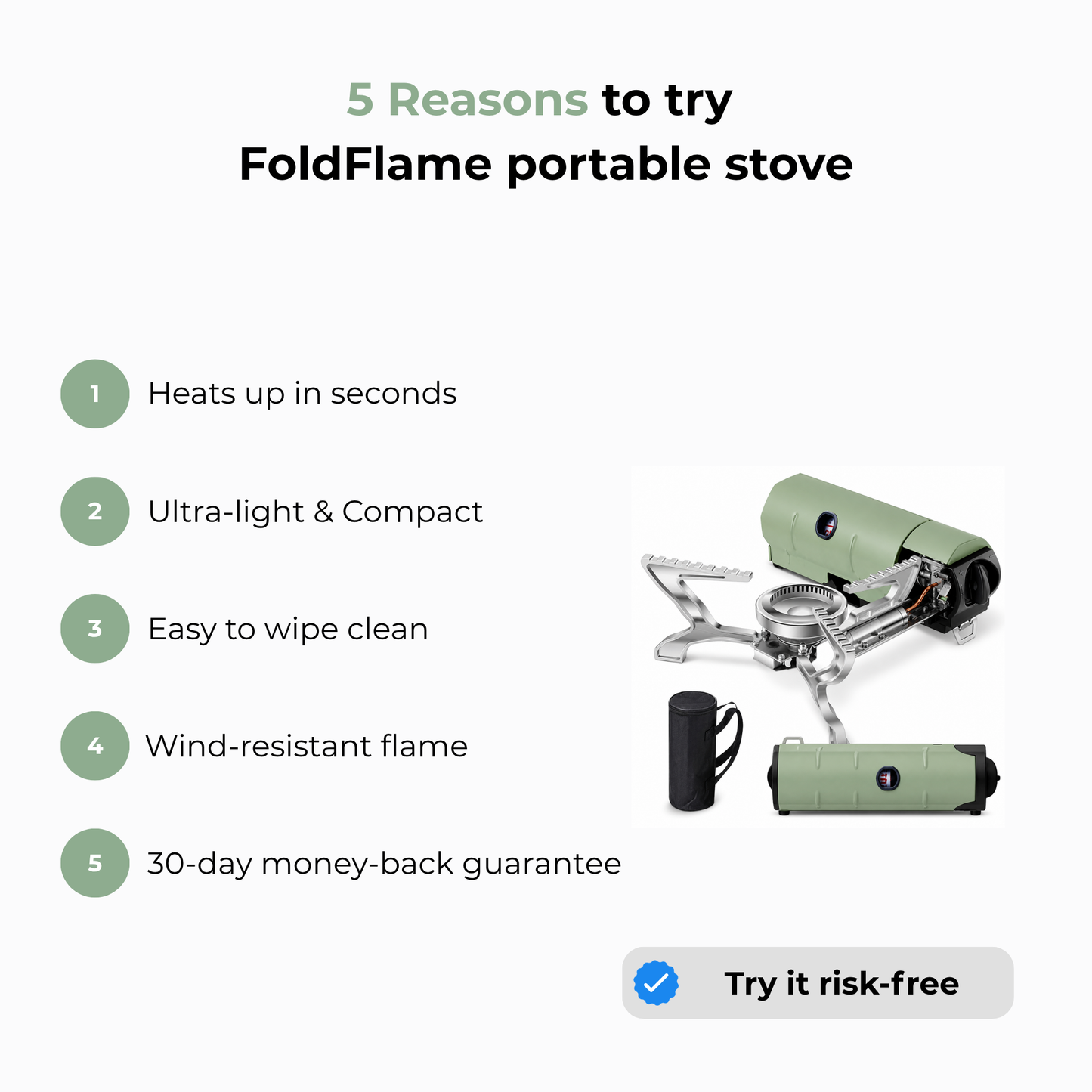 FoldFlame 2600- Portable Stove for Camping